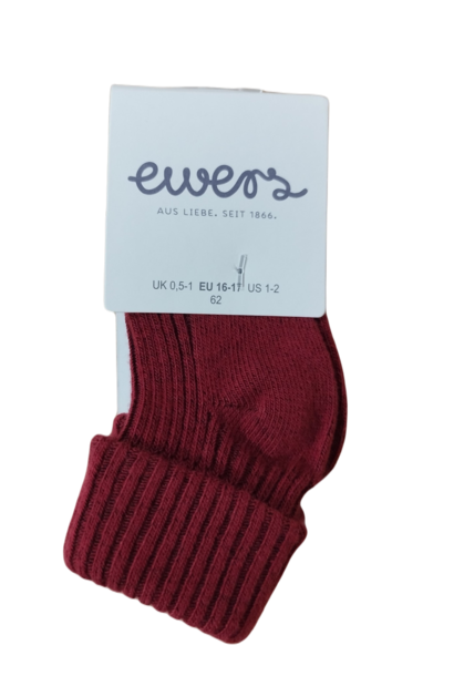 Ewers - Sokken 0720 maroon rib omslag