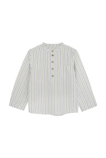 Shirt LS Woven Stripe Silver Sage