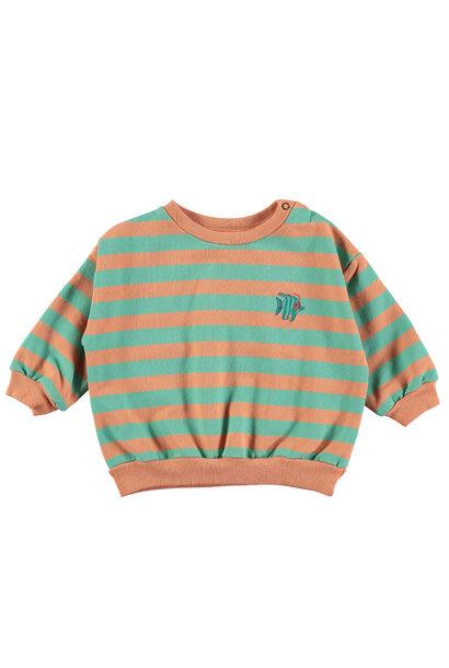 Baby Sweater Stripes Fish Peach - 3/6 month