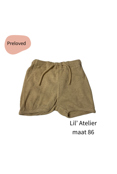 Lil'Atelier short wafelstof camel maat 86