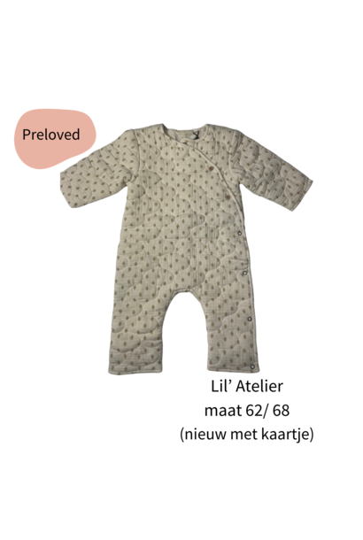 Lil'Atelier quilted loose suit fog maat 62-68 (nieuw met kaartje)