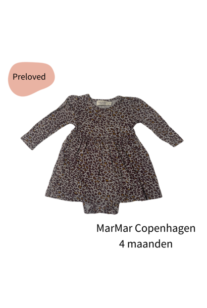 MarMar Copenhagen panterprint dress aubergine maat 62-68 maanden