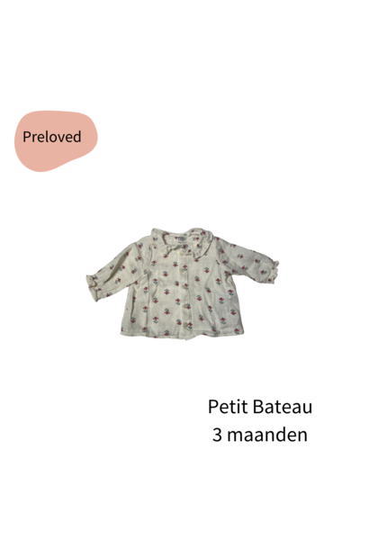 Petit Bateau bloesje rood bloemetje maat 62