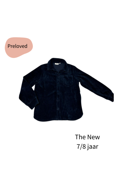 The New velvet overhemd donkerblauw maat 122-128