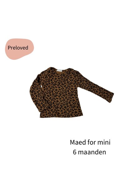 Maed for Mini longsleeve leopard chocolate maat 68