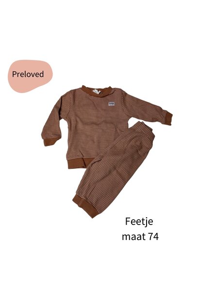 Feetje pyjama bruin melange maat 74