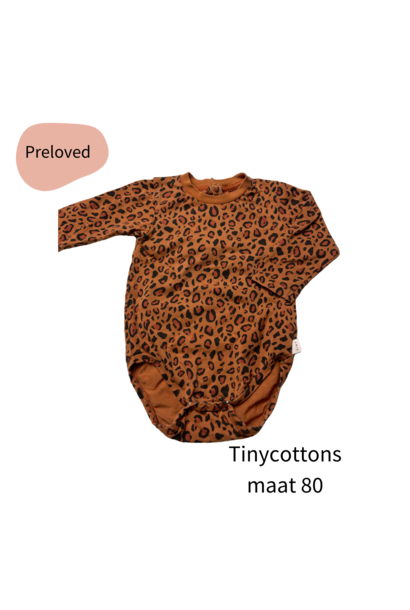 Tinycottons panterprint romper maat 80