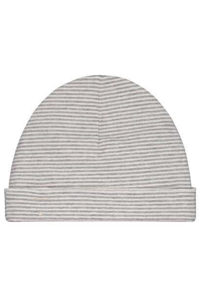 Baby Beanie Gots Grey Melange - Cream