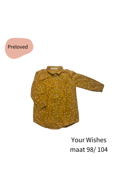 Your Wishes blouse okergeel stip maat 98/ 104