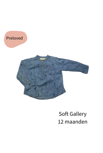 Soft Gallery blouse blauw indianen maat 80