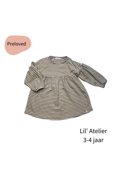 Lil' Atelier jurk roodwitte streep maat 98/ 104