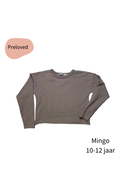 Mingo boxy sweater rose grey maat 140/ 152