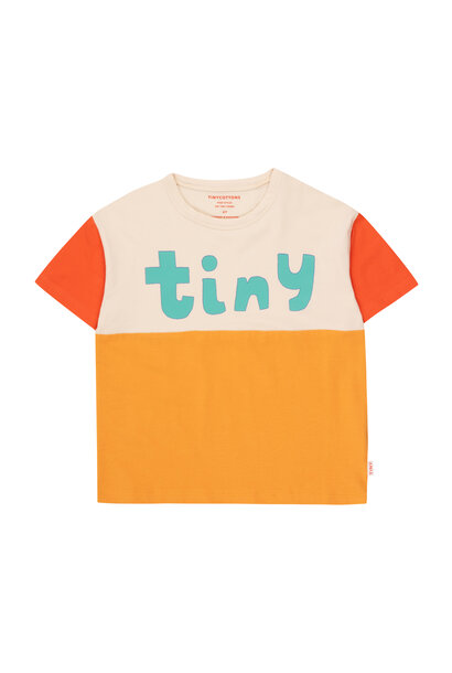 Tiny Color Block T-shirt light cream/orange SS24-176