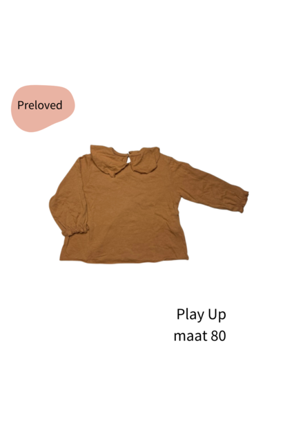 Play Up collar longsleeve brown maat 80