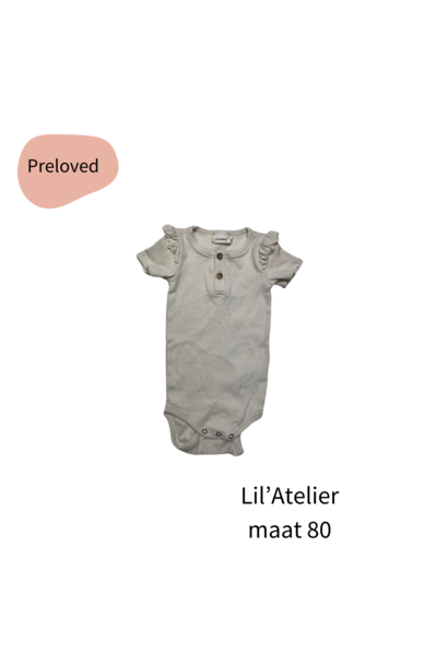 Lil' Atelier romper ruffle mouwen ecru maat 80