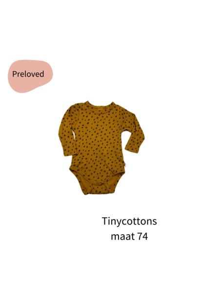 Tinycottons romper zwart stipje maat 74