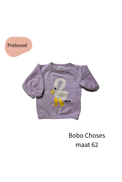 Bobo Choses sweater lila zwaan maat 62