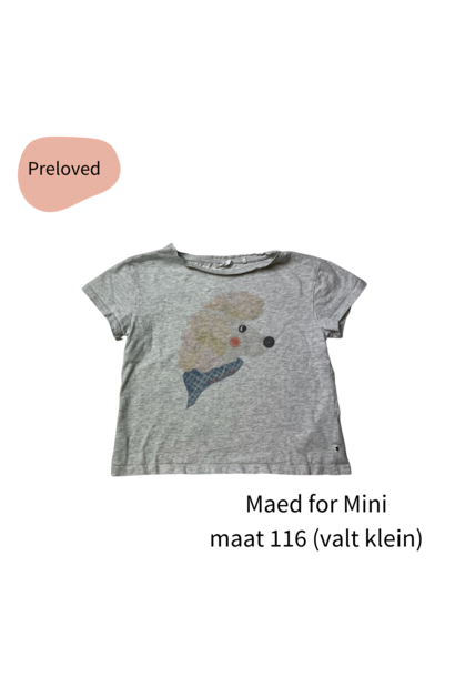 Maed for Mini t-shirt poodle maat 116 (valt als 110)