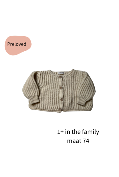 1+ in the family Rea knitted vest ecru maat 74