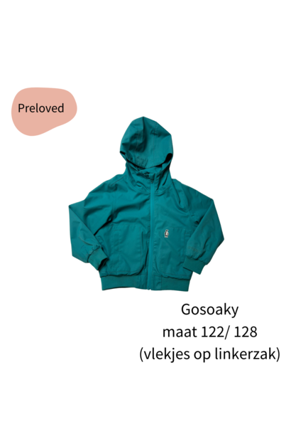 Gosoaky zomerjas blue bird fairway green maat 122/ 128 (vlekjes op rechterzak)