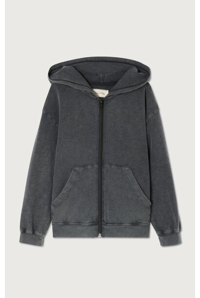 American Vintage - Sweat Doven with zipper Carbone Surteint