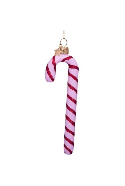 Vondels - Kerst ornament glas - Roze zuurstok H16.5cm