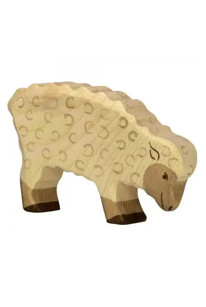 Holztiger Houten schaap etend 10,5cm