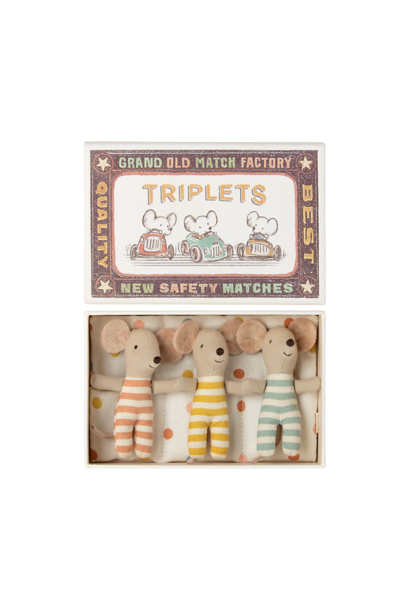Maileg - Triplet baby mice in matchbox