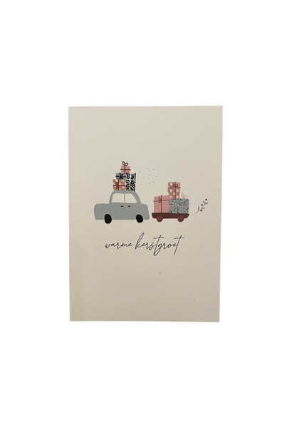 Wenskaart - Warme Kerstgroet - Auto