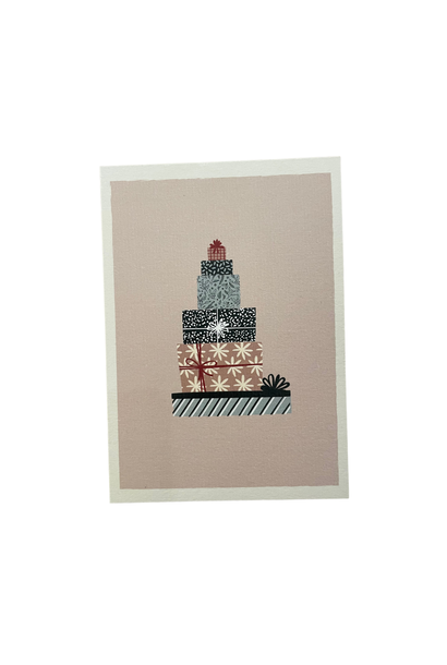 Wenskaart - Kerstboom van cadeautjes (geen tekst)