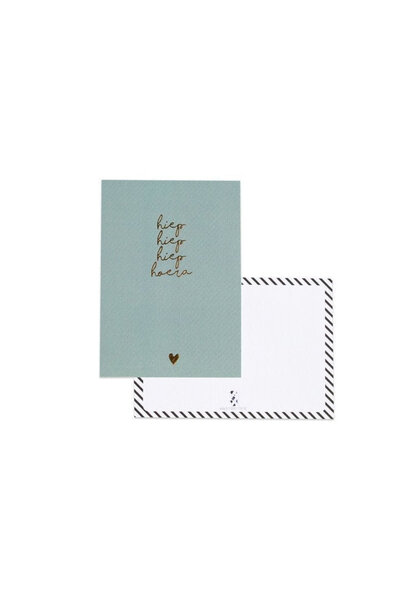 Wenskaart - Hiep Hiep Hoera - Blauwgroen