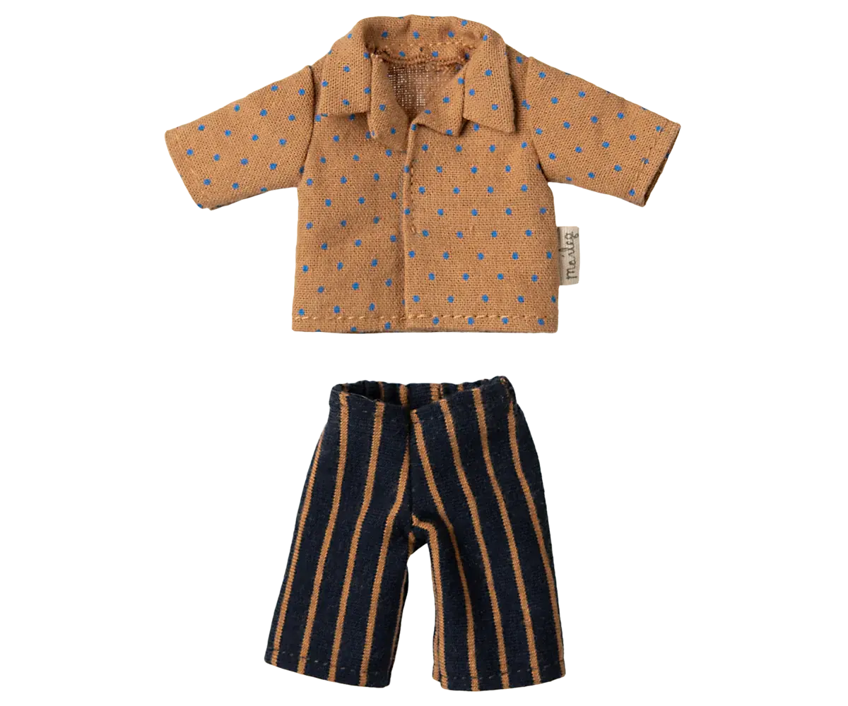 Maileg - Shirt and Striped pants - dad mouse-1