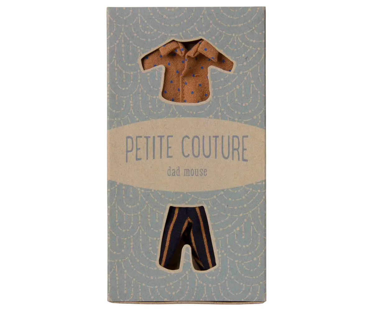 Maileg - Shirt and Striped pants - dad mouse-3