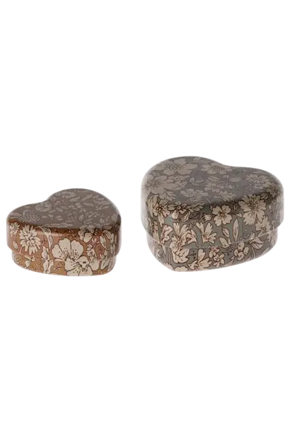 Maileg - Hartendoosje van 2 blue/ocher