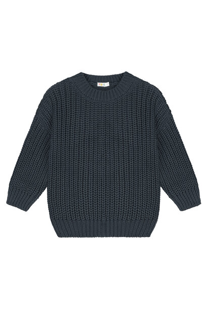 Yuki - Chunky Knitted Sweater - charcoal