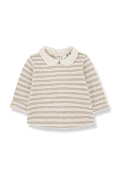 1+ in the family Alizee collar top - beige- maat 12M