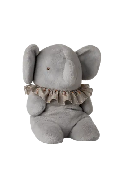 Maileg - Elephant plush, Big - Blue/grey
