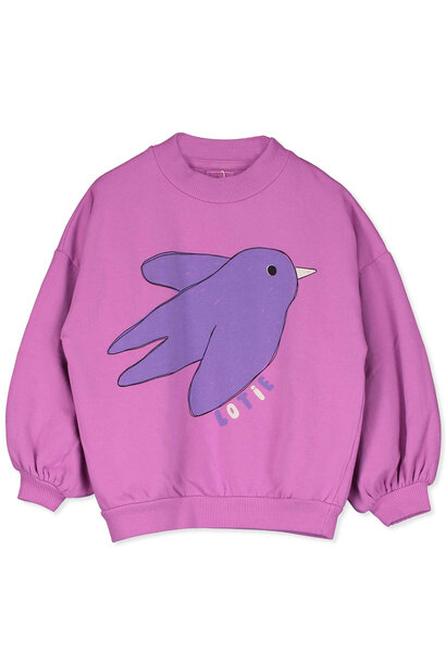 Lotiekids - Sweatshirt - Flowing Bird Fuchsia - maat 1/2Y