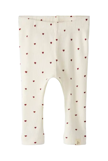 Lil' Atelier Gago Legging Baby- coconut milk heart