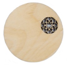 DEKORANDO - Plywood | serving plate | Ornament (corner) Natural- 36cm