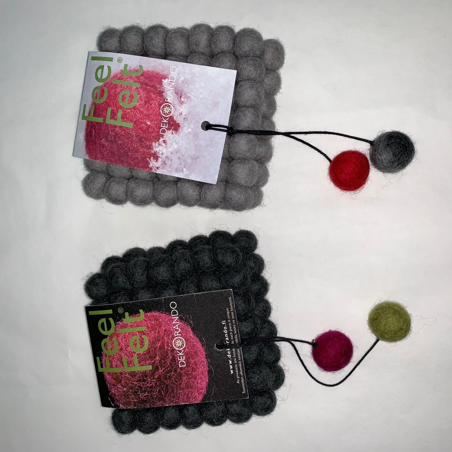 DEKORANDO Onderzetter Donkergrijs  2 stuks, 10x10cm