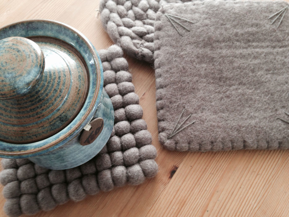 DEKORANDO Onderzetter Donkergrijs  2 stuks, 10x10cm