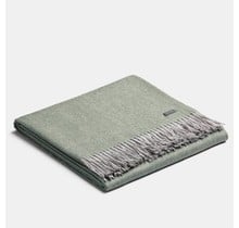 ALPAKA, Exclusive Fishbone, Alpaca-woolen Plaid - Lichen Green/Silver - 130x200