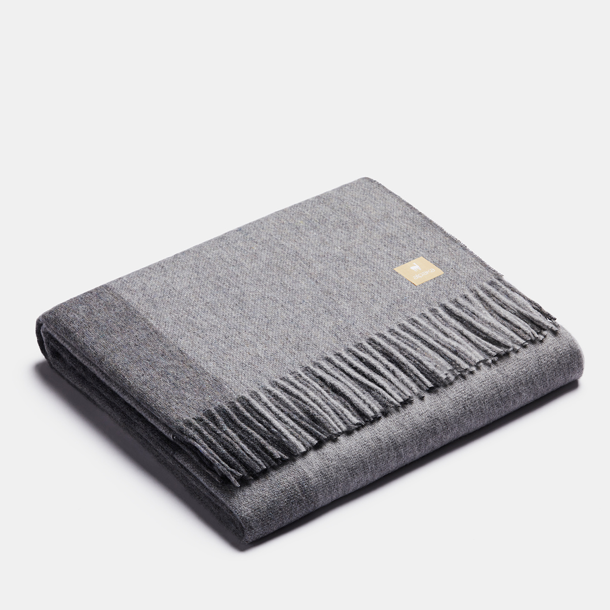 ALPAKA - Classic Gradient Square - Alpaca Woolen Plaid – Grey – 150 x 200