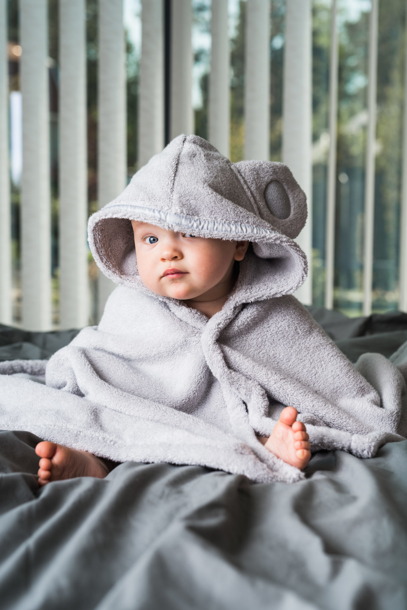 porselein Trein effectief Baby & Cape Handdoek - Parelgrijs - 0-5 jaar
