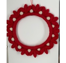 DEKORANDO - christmas decoration | wreath flower | Red White