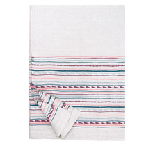 WATAMU - Tablecloth / Summer Blanket - Linen - grey/bordeaux - 150x260