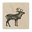 Miiko (FI) Miiko - REINDEER - Onderzetter Rendier - berkenhout - 10x10