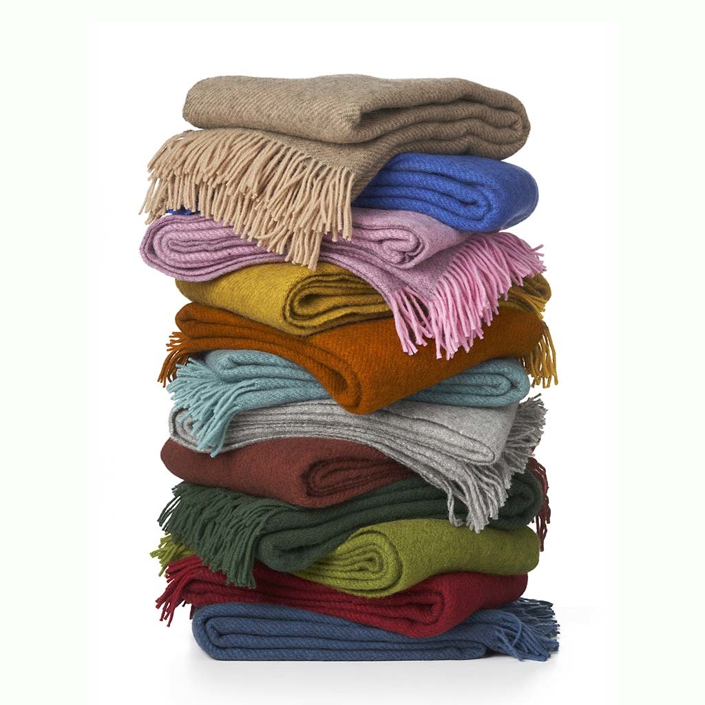 GOTLAND - wollen plaid - roze - 130x200