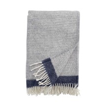 HAMPUS - wool throw - grey/blue - 130x200